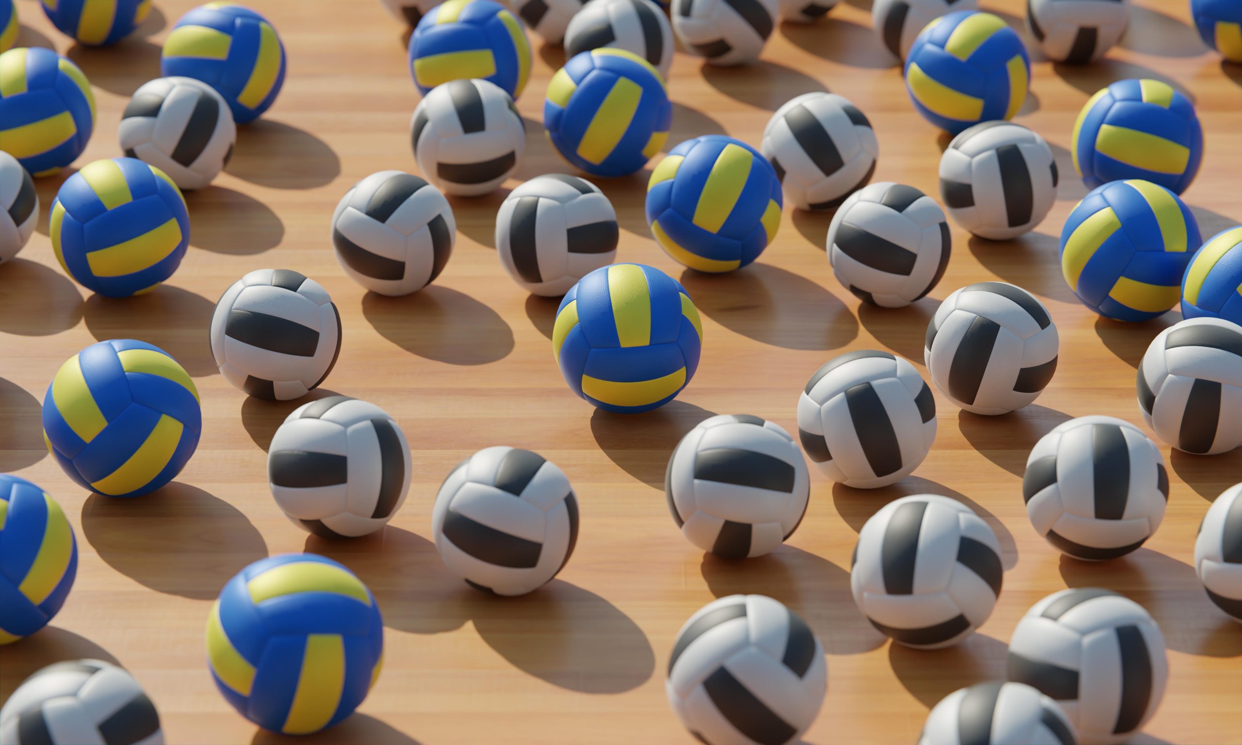 high-angle-composition-with-volleyballs